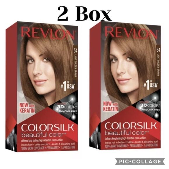 🔥Revlon ColorSilk  Hair Color 54 LIGHT GOLDEN BROWN - Picture 1 of 6